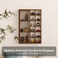 Solid Timber Wood Low Tea Brewing Station Minimalist Design Indoor Furniture space-saving Multi-Functional for Homeowners, Adults, Balcony, Living Room, Bay opening, Relaxation Corner