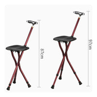 Ergonomic Handle Folding Cane Stool Compact Portable Walking Cane Stool Walking Stick Seat