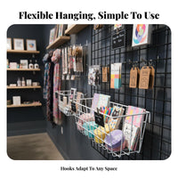 Mesh Panel Hanging Basket Multi-Functional Grid Wall Basket Space Saving Grid Panel Shelf for Shop Owners, Shopkeepers, Exhibition Booth, Office