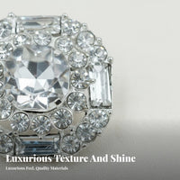 Pearl and Crystal Button Luxury Look Rhinestone Shank Button Elegant Design