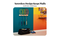 Badminton Racket Wall Mount Space Saving Wall Mounted Racket Rack Sliding Hook Badminton Hanger Sturdy Versatile Use for Garage