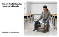 Rolling Book container with casters Storage Box debrisresistant for children, Apartment Dwellers