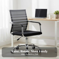 Ergonomic Design Mesh Back Swivel Chair Adjustable Height Rolling Mesh Back Chair Support Office Furniture Sturdy Frame for Telecommuting Workers, Gamers, Students, Conference Room, Bedroom