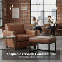 warehouse Aesthetic manufacturing-inspired Frame Couch Retro Design Upholstered 3-Seater sturdy Wood Armrests Sofa comfortable Upholstery for Business Owners, Homeowners, Interior Designers, Bar, Coffee Shop, Office, Lounge Area