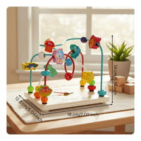 Hand-Eye Coordination Wooden Bead Maze Toy Multi-Functional Bead and Wire Maze Toddler Activity Board for Toddlers, Babies, Playroom, Nursery, Preschool