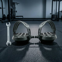 Textured Exercise Bike Pedals Threaded Pedals with Cage Universal Fit Compatible for Home Gym