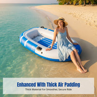 Inflatable Dinghy, Reinforced PVC Kayak, Foldable Fishing Boat for Outdoor Leisure