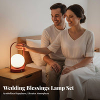 Red Wedding Lantern Lamp Continuous Dimming Dimmable Night Light Long Battery Life Electric Bedside Lamp for Newlyweds, Couples, Bedroom