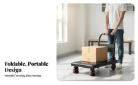 Space-Saving Foldable Platform Cart Easy Maneuverability Flatbed Dolly Cart Multipurpose Collapsible Platform Dolly Heavy Duty for Delivery Drivers, Warehouse Workers, Homeowners, Home, Workshop, Garage, Office