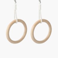 Adjustable Wooden Gymnastic Rings Secure Gym Rings with Rope Load-Bearing Heavy Duty for Backyard