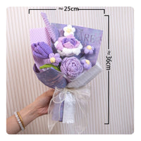 Long-Lasting Crochet Flower Arrangement Water-Free Needed Gift Fade-Resistant Home Decor Non-Shedding for Graduation