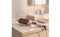 Hair Straightener Brush Salon-Like Heated Styling Brush with LCD Display Electric Styling Comb with Bristles Anti-Scald Compact