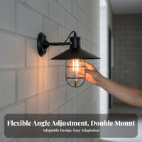 Loft Design Retro Iron Wall Lamp Hardwired Installation Vintage Metal Wall Sconce Industrial Barn Light for Homeowners, Interior Designers, Business Owners, Outdoor, Restaurant, Hallway, Warehouse