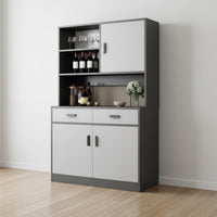 Storage Cabinet with Vino Rack Modern Design Vino Bar Display Cabinet Large Capacity Dining Room Buffet Hutch for Families, Homeowners