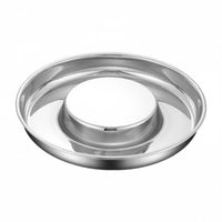 Stainless Steel Slow Feeder Bowl Promotes Digestion Reversible Dog Food Dish for Dogs
