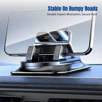 Car Phone Holder, Dashboard Suction Mount, 2024 Upgrade, Universal Compatibility, Anti-Shake, Mirror Finish