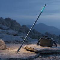 Telescopic Multifunctional Hiking Stick Set Heavy-Duty Aluminum Alloy Walking Pole Portable Case Included Luminous Trekking Pole Tool Kit Emergency Whistle for Survivalists, Camping