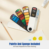 Fan-Shaped Watercolor Paint Set, 24 Colors, Portable Watercolor Kit with Brush, Opaque Watercolor, Student Art Supplies
