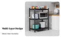Multi-Tier Kitchen Rack Standing Design Multi-Tier Appliance Rack Space Saving Microwave Oven Stand for Renters, Small Areas, Pantry, Dining Room