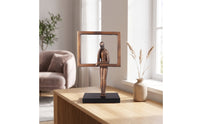 Abstract Figure Sculpture Modern Sculpture with Metal Frame Artistic Highlight Figurine for Bookshelf