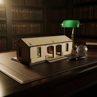 1/72 Scale Supply Station Model Handmade Gift DIY Wooden Station House Kit