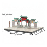 Miniature Temple Entrance 1:64 Scale Temple Model Detailed Scenic Model with Base for Collectors