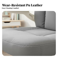 Versatile Design Padded Computer Chair Ergonomic Design Upholstered Rolling Chair Adjustable Height Office Furniture Support for Students, Home Workers, Professionals, Bedroom, Dormitory, Dorm Room, Vanity