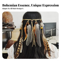 Feather Headband Ethnic Design Tribal Feather Headdress Bohemian Hair Band Handmade Hippie Dream Net Headpiece Beaded