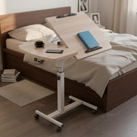 Bedside Rolling Desk Movable Adjustable Reading Stand Space-Saving