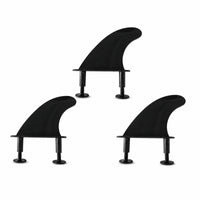 3 Pieces Surfing board Rear Fin Black Surfing board Fin with Screws Curved for Surfers