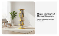 Nordic design 360 rotating bookshelf Space-Saving Revolving Book Tower adaptable Use bookshelf Large Capacity for Apartment Dwellers, Homeowners, Living Room, Bedroom, Home Office, Playroom