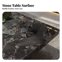 Square Plinth Coffee Table Italian design aesthetic Square Block Table Sintered Stone Top Living Room Furnishing for Interior Designers, Adults, Lounge Area, Den
