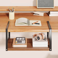 No-Drill Under Desk Hanging Organizer, Open Shelf Storage Rack for Dorm
