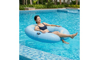 Water Recliner Chair with Mesh Seat Ergonomic Aquatic Lounger with Mesh Seat Compact Inflatable Water Lounger for Adults, Lake, Beach Vacation