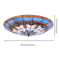 Ceiling Light with Stained-Glass Shade Patterned Stained Glass Ceiling Light Vibrant Hardwired for Children, Bedroom