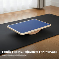 Sturdy Wood Construction Wooden Balance Board Buttocks Toning Wooden Rocker Board Versatile High Weight Capacity for Children, Athletes, Office Workers, Home Gym
