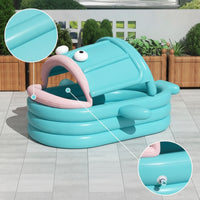 Shaded Inflatable Pool with Canopy Playful Pool with Canopy Portable Resistant for Backyard, Garden, Summer