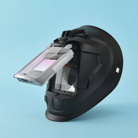 Fusing Helmet with Flip-up Lens Fullcomplete-Coverage Auto-Darkening Fusing Headgear Heat-Resistant Guarding Gear for Fabricators, Garage
