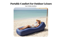 Lightweight Wind-Inflated Lounger No Pump Needed Wind-Catcher Couch Waterproof Air Sofa Tear-Resistant for BeachBeachers, event Attendees, Camping, Travel, Hiking, outdoor meals