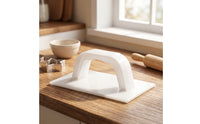 Heat-Resistant Baking Press Mold Handheld Confectionery Press Easy to Use Shaping Tool with Handle Reusable for Home Bakers