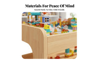 Wooden Construction Block Table Solid Wood Construction Block Table Rounded Corners Convertible Activity Desk for Young Children, Parents, Daycare