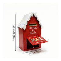 Christmas Mailbox Decorative Christmas Letter Mailbox Santa Letter Box Tabletop Holiday Accent Festive for Families, Entryway