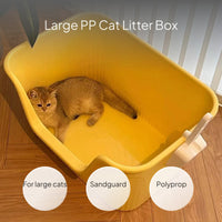 Semi-Enclosed Splash-Proof Cat Litter Box for Large Cats