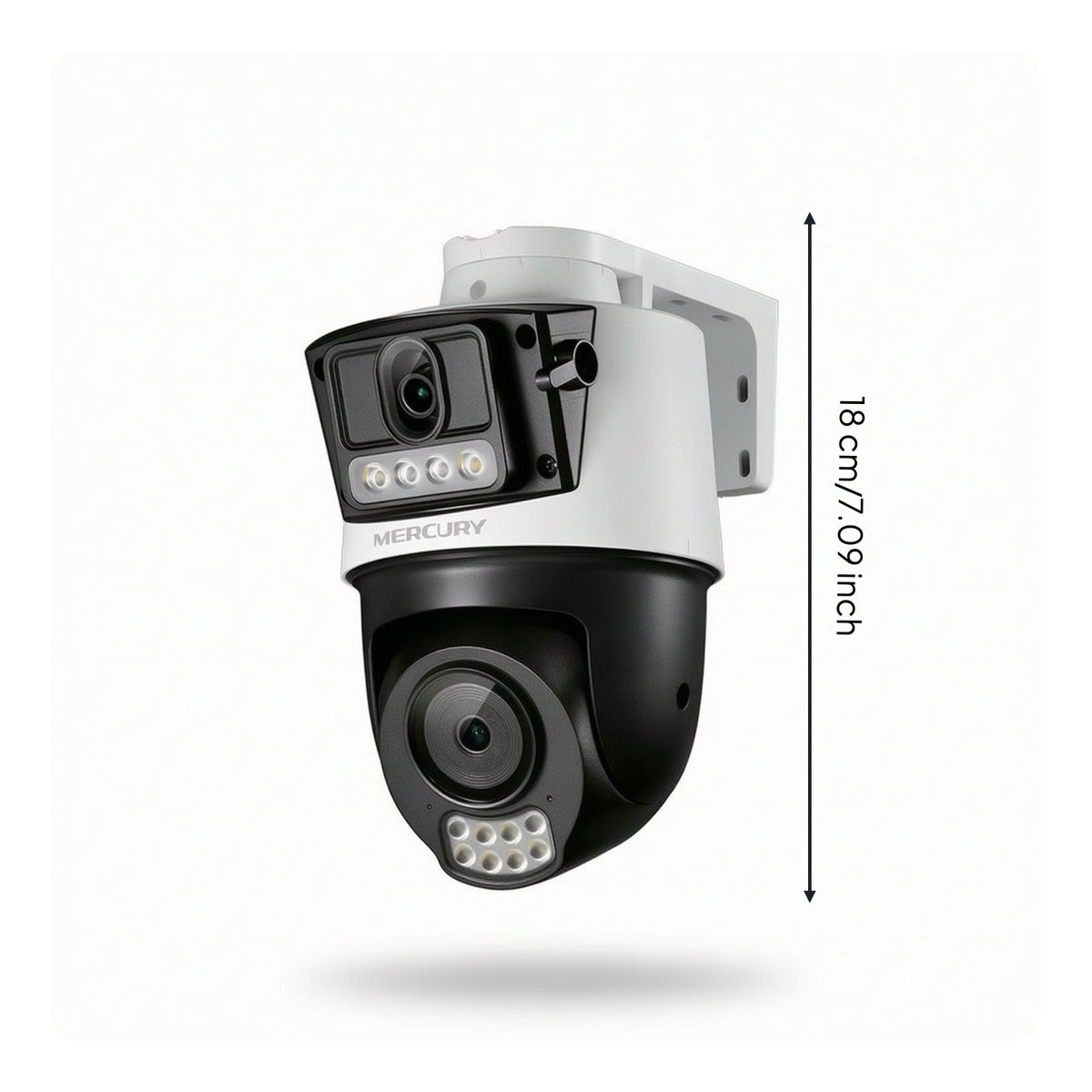 Two-Way Voice Outdoor Camera with Wall-Mount Bracket Waterproof Dual Lens Security Camera Power over Ethernet Wired for Yards