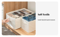 Jeans Storage Box Compartmentalized Pants Organizer Bin Space-Saving Wardrobe Clothes Organizer for Homeowners, Students, Drawer, Dorm Room, Under Bed