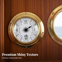 4 Pieces Pressure Gauge Thermometer Hygrometer Clock Set Wall Mount Pressure Gauge Thermometer Hygrometer Clock Oceanic Climate