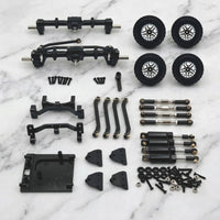 Metal Kit 1/12 Scale RC Car Parts with Shock Absorbers Machined Axle Housing for Chassis Rebuilding