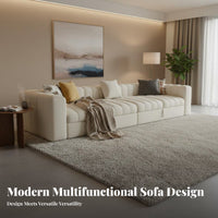 Fold-expandable Sofa Bed with Storage Piano Key Backrest transformable Couch Multi-Functional Design Household Furniture for Students, Guests, Bedroom, Office