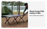 Portable Roll-up Camp Table Lightweight Slatted Roll-up Table Long-Lasting Camping Equipment Includes Carry Bag for Picnickers, Families, Tailgaters, Picnics, Backyard, Tailgating, Barbecues
