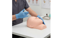 Face Inoculation Model with Ear Flat-Back Inoculation Training Mannequin Head Textured Silicone Face Model for Aesthetic Practitioners